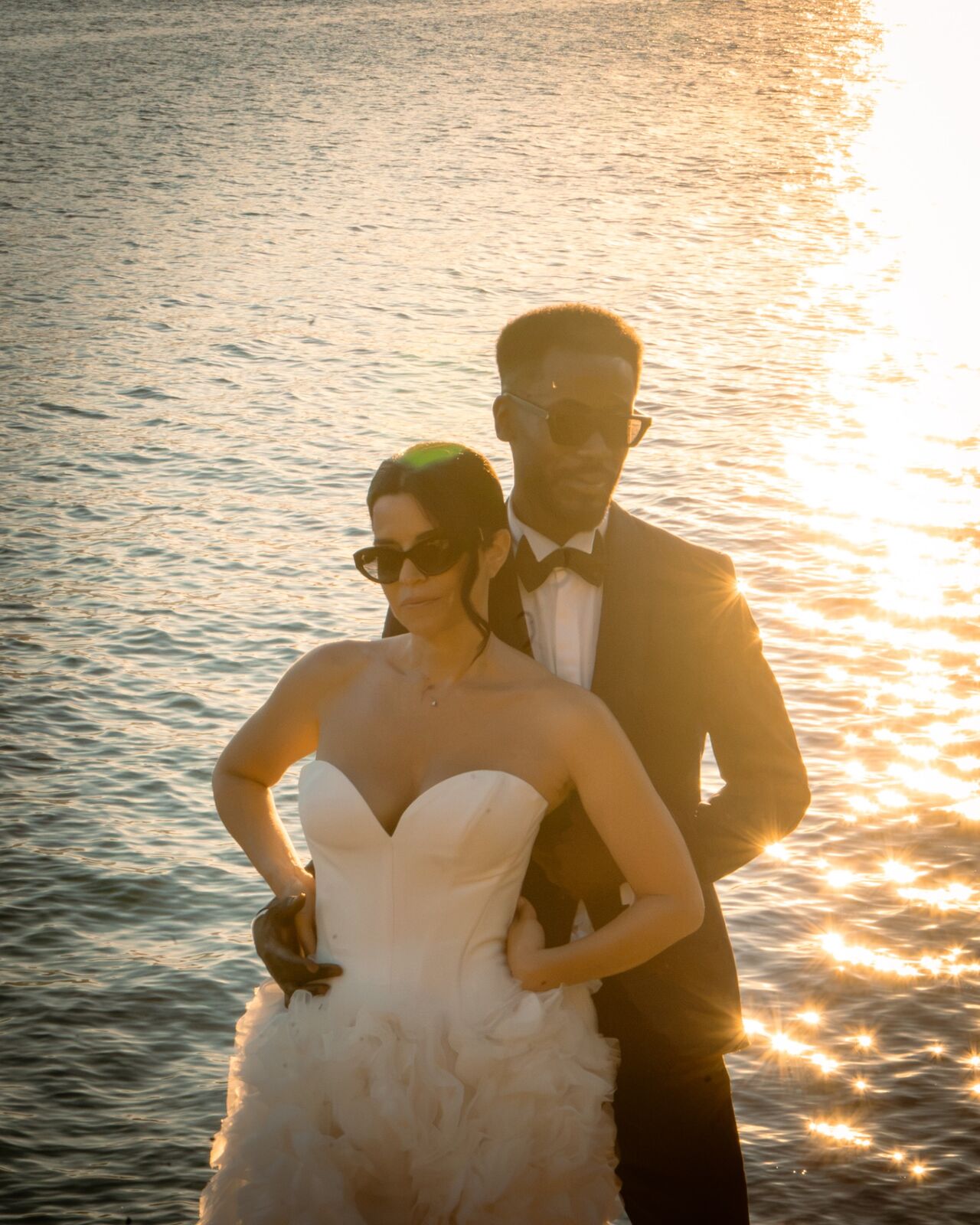 Wedding portrait by the sea